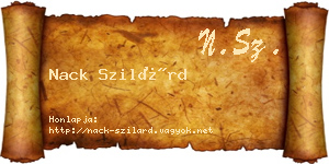 Nack Szilárd névjegykártya