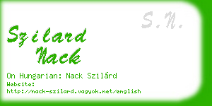 szilard nack business card